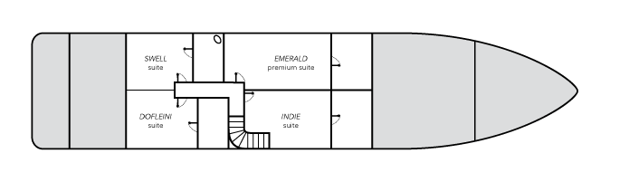 Plan d'étage du pont inférieur du Nautilus Gallant Lady
